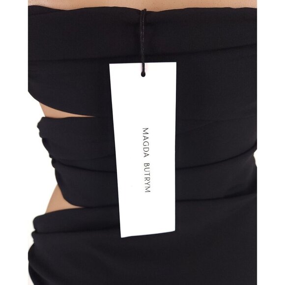 Magda Butrym Asymmetrical Cut-Out Short Cocktail Dress FR 36 US 4 Black NWT - Picture 8 of 16